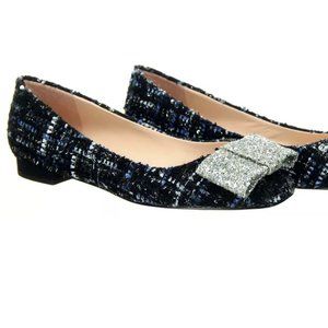 J Crew Women's Poppy Ballet Flats Tweed Glitter